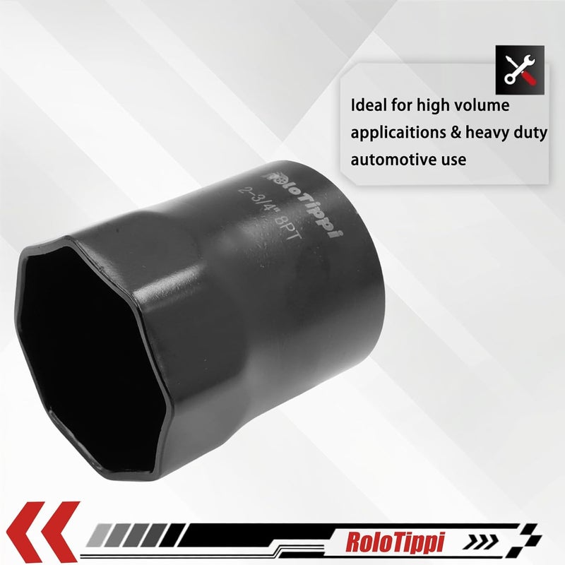 RoloTippi 2-3/4-Inch 8 Point Wheel Bearing Locknut Socket, 3/4-Inch Drive, for Axle Nut Socket, Remove and Install Wheel Bearing Nuts, Carbon Steel, Powder-Coated (2-3/4" 8PT, 3/4" Drive) - Image 5